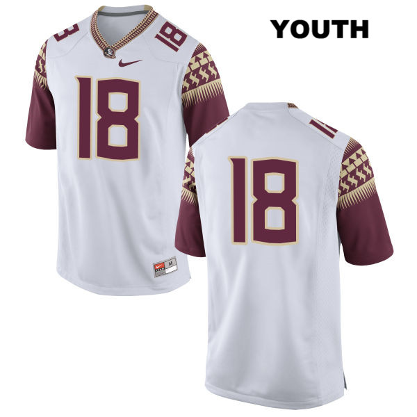 Youth NCAA Nike Florida State Seminoles #18 Ro'Derrick Hoskins College No Name White Stitched Authentic Football Jersey AWG7169YS